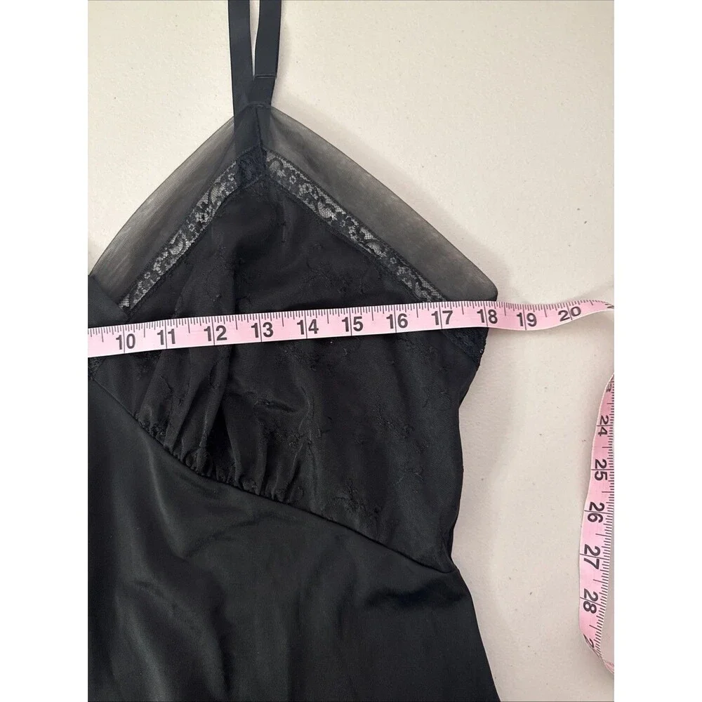 Shadowline Black Slip Dress Lingerie Dark Feminine Size 40 Bust Vintage